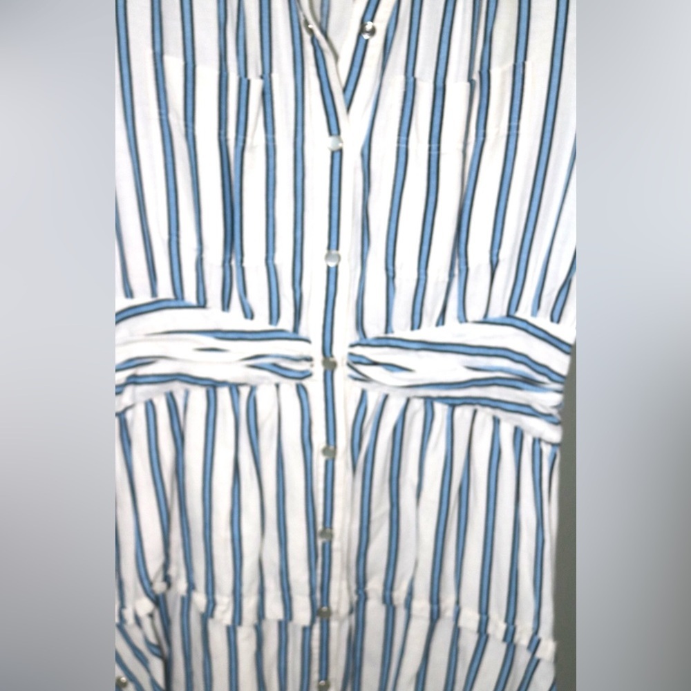 Derek Lam 10 Crosby Striped Tie Waist Shirt Dress Size 8 - Picture 4 of 10